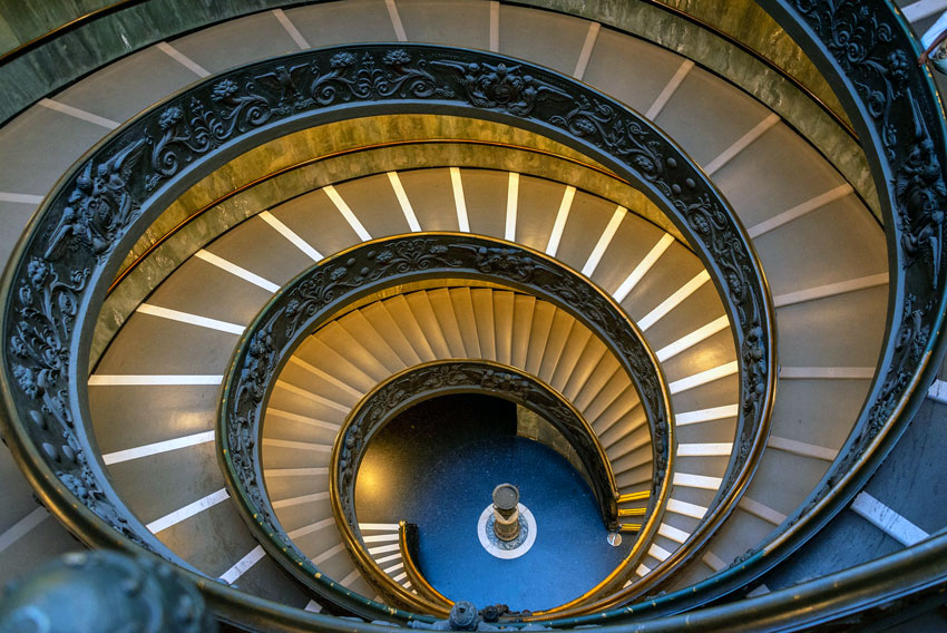 Schody spiralne w Muzeum Watykańskim