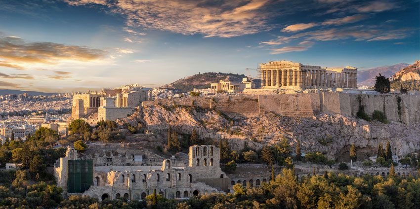 Widok na Akropol w Atenach